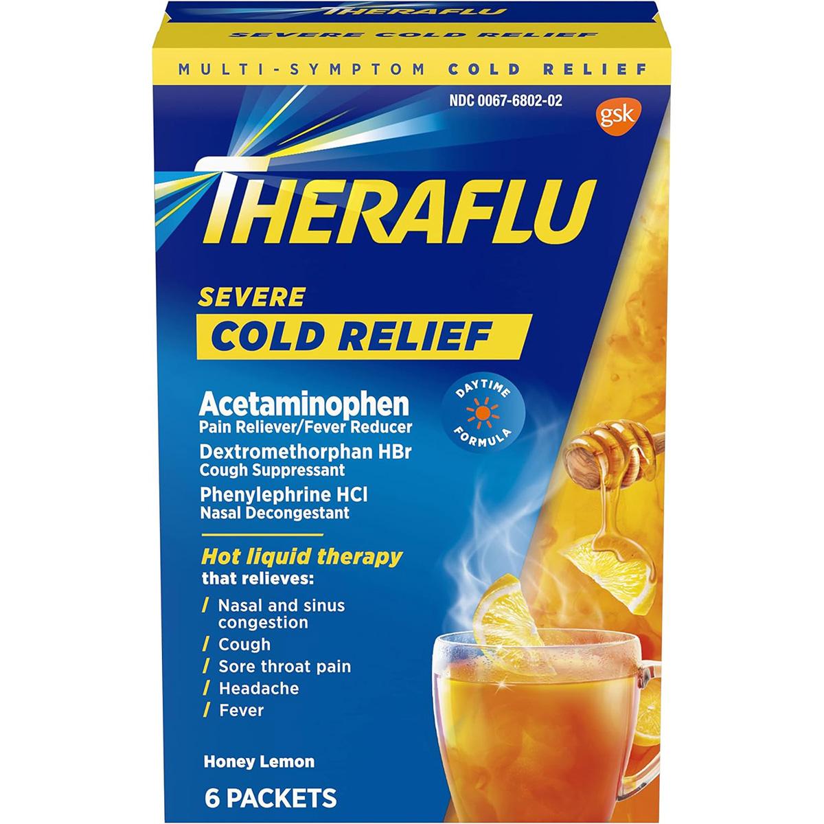 Theraflu Daytime Severe Cold Relief Powder 6 Pack for $4.37