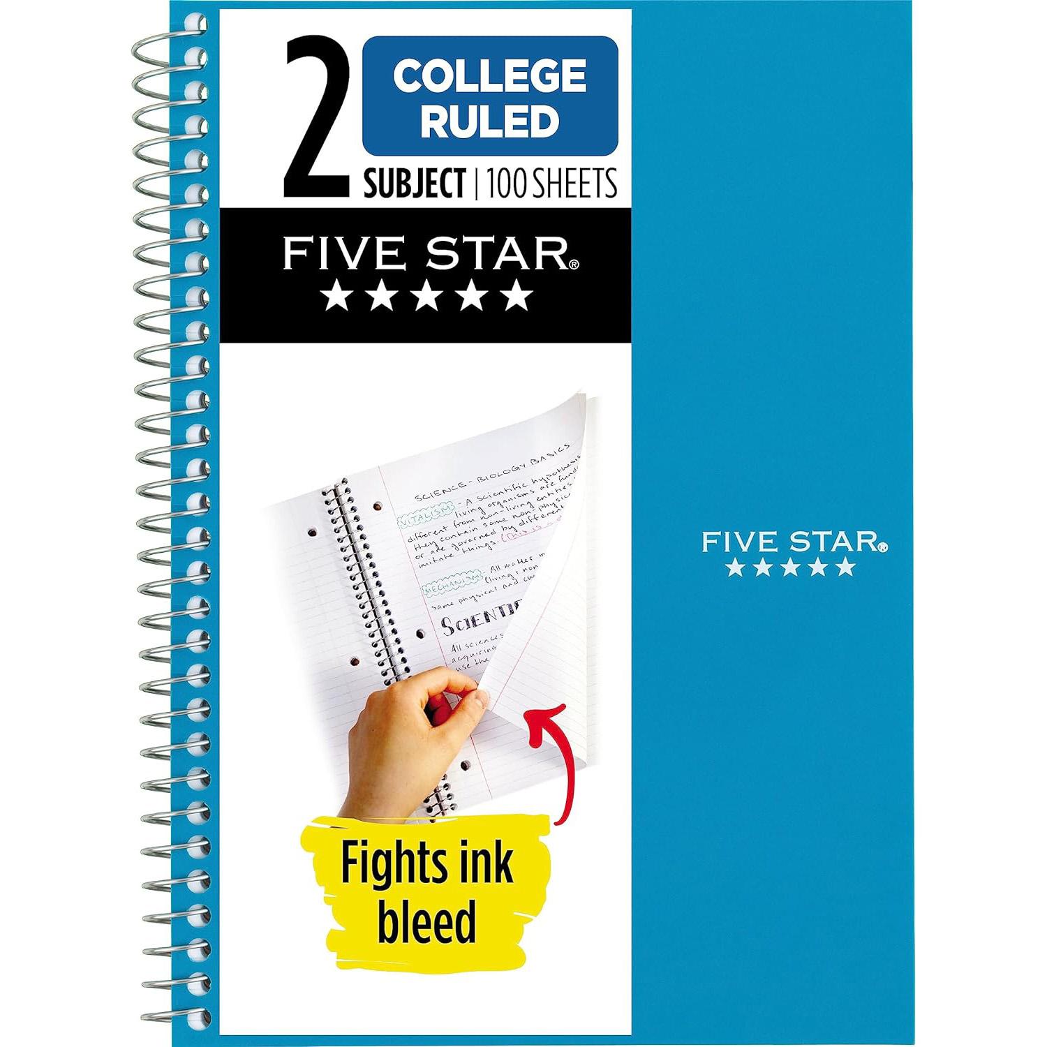 Five Star Small Spiral Notebook for $2.22