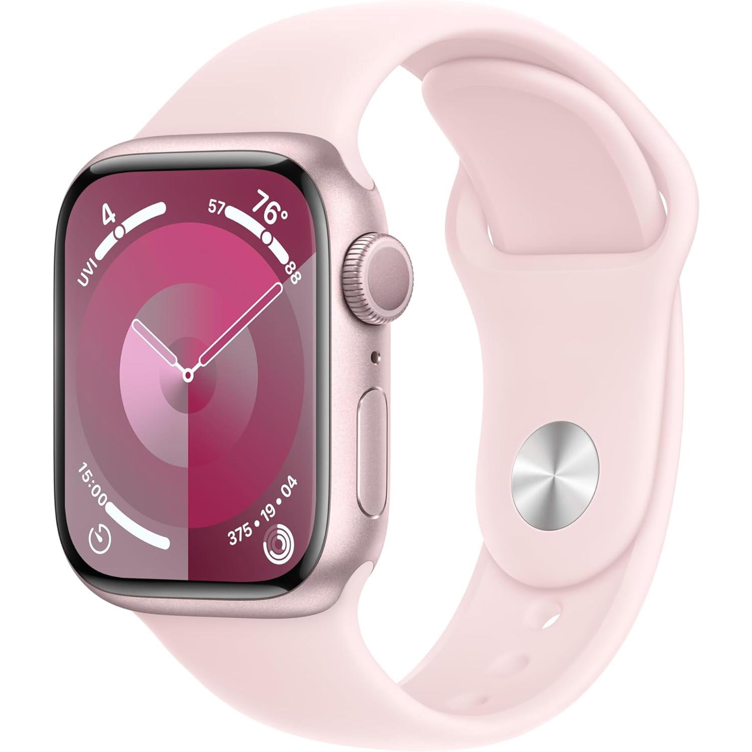 Apple Watch Series 9 GPS 41mm Pink Aluminum Case Smartwatch for $309 Shipped