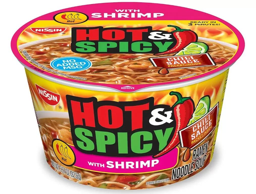 Nissin Hot and Spicy Ramen Noodle Soup 6 Pack for $6