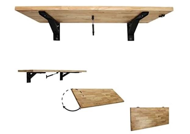 SafeRacks 48x20 Heavy Duty Wall Mounted Folding Table for $61.99