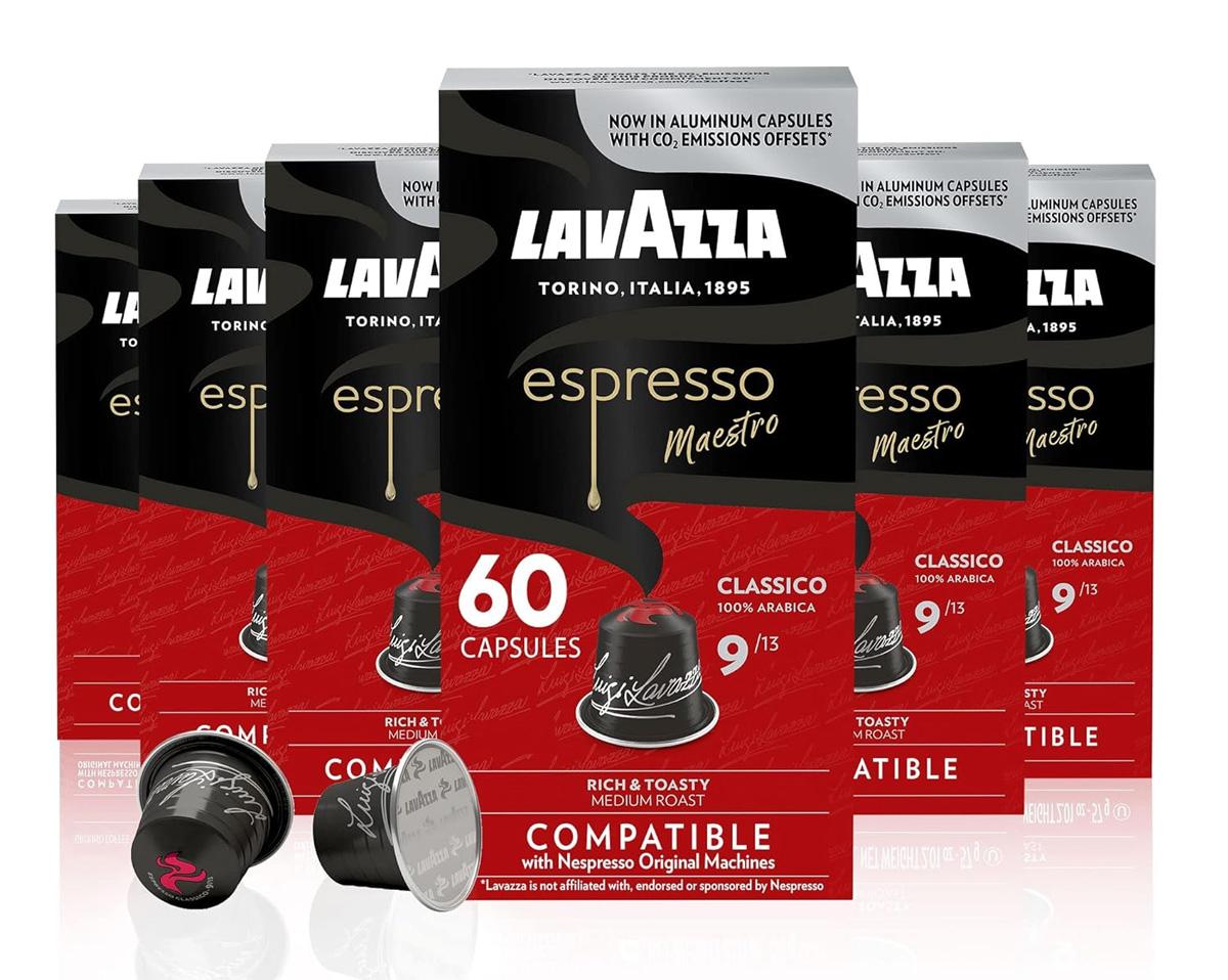 Nespresso Lavazza Espresso Maestro Classico Coffee Capsules 60 Pack for $20.19