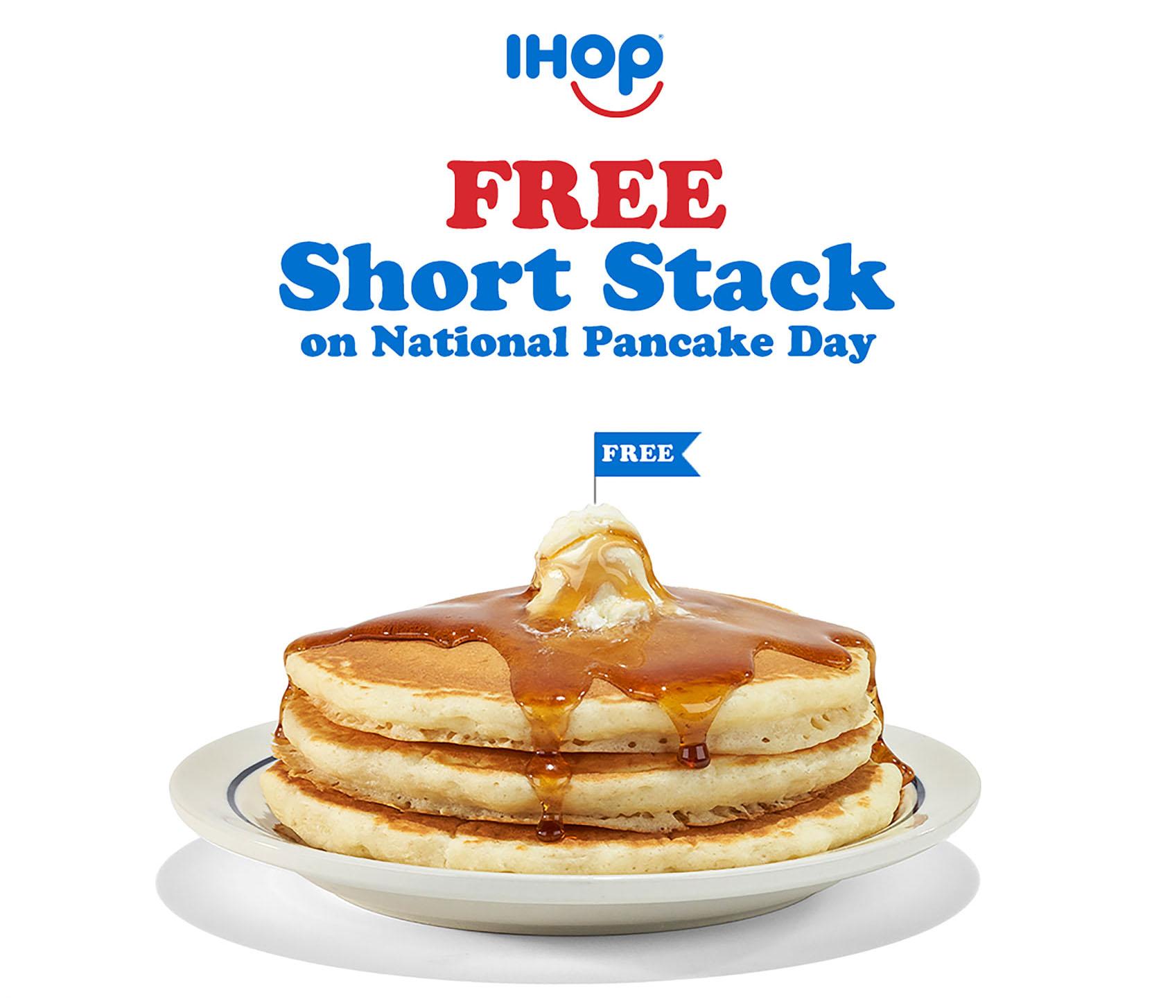 Free IHOP Original Buttermilk Pancakes Short Stack on February 13
