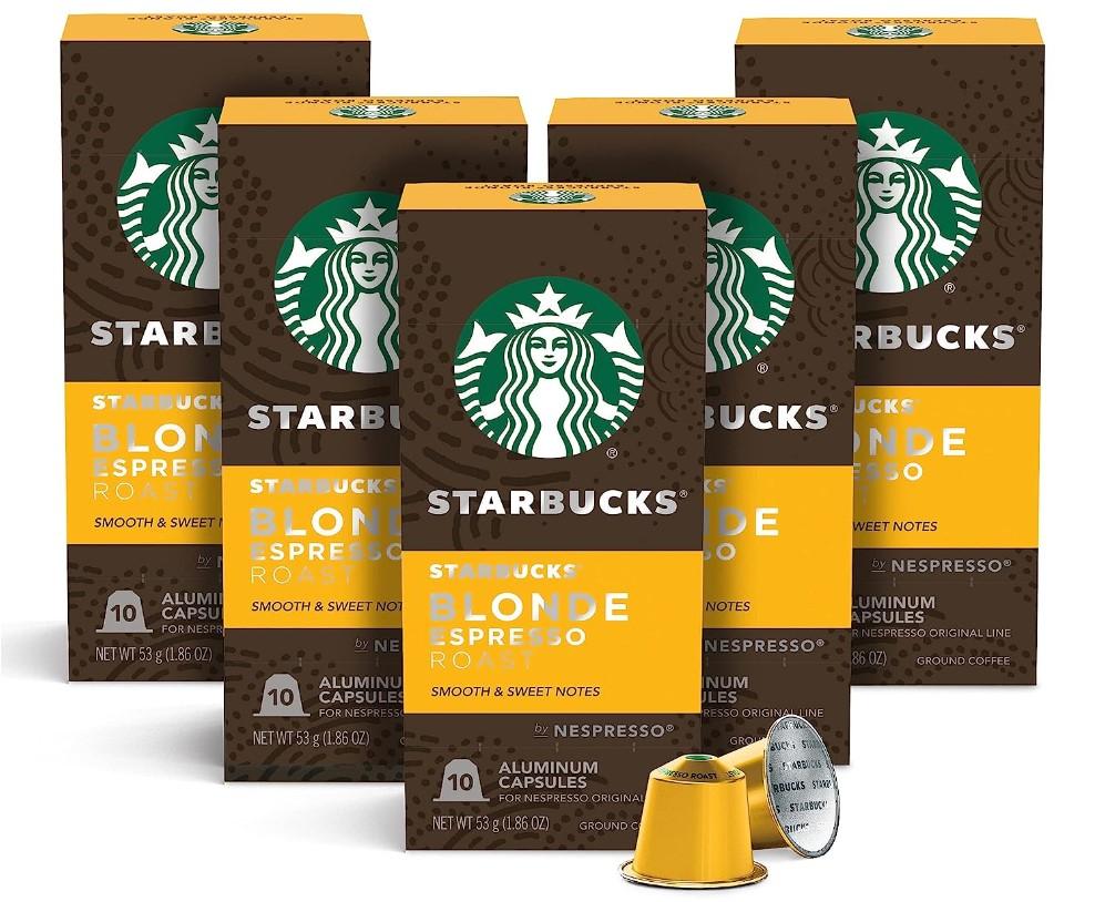 Nespresso Pods Starbucks Blonde Roast Espresso Capsules 50 Pack for $23.26 Shipped