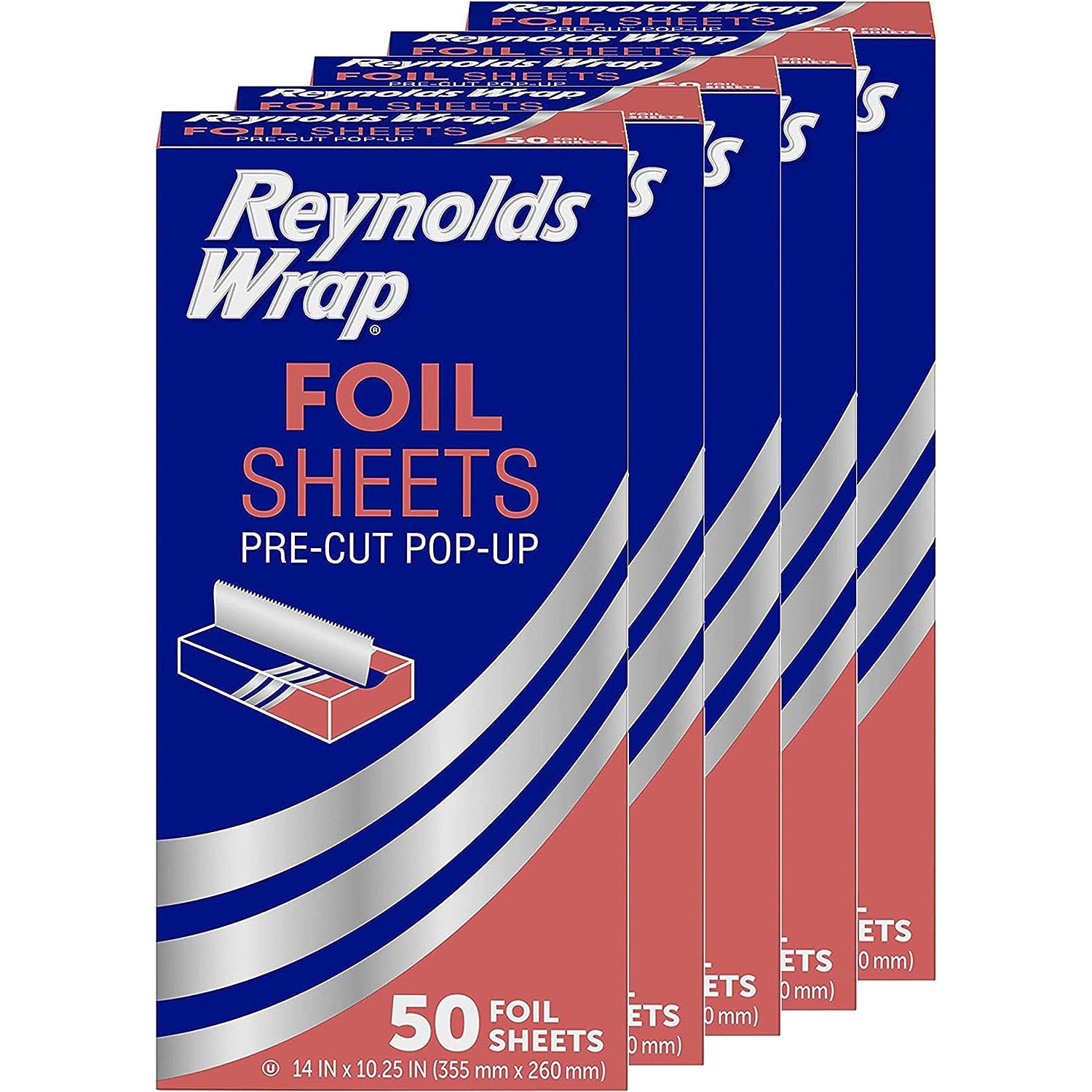 Reynolds Wrap Pre-Cut Pop-Up Aluminum Foil Sheets 5 Pack for $9.71
