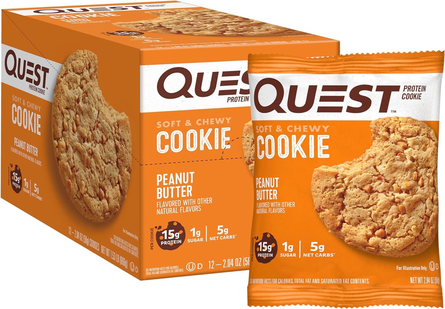 Quest Nutrition Peanut Butter Protein Cookie 12 Pack for $15.19
