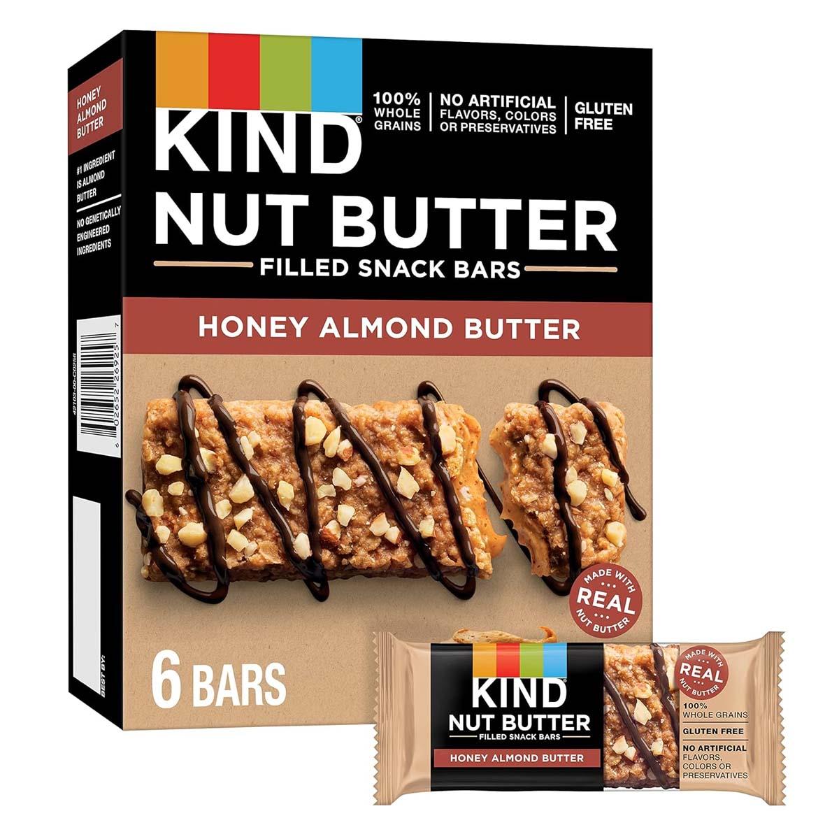 KIND Nut Butter Filled Bars Honey Almond Butter 6 Pack for $2.99