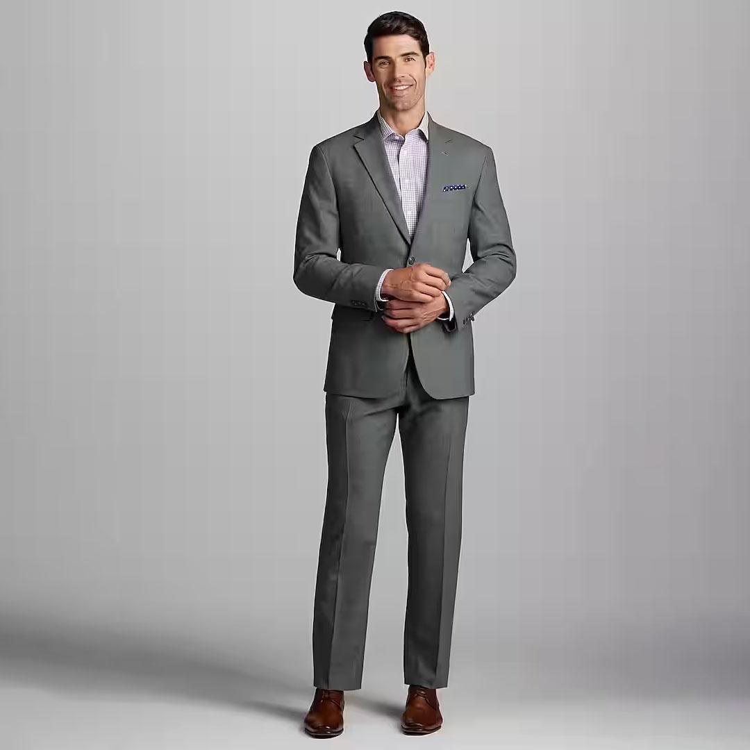 Jos A Bank Tailored Fit Tonal Plaid Suit for $119.99 Shipped