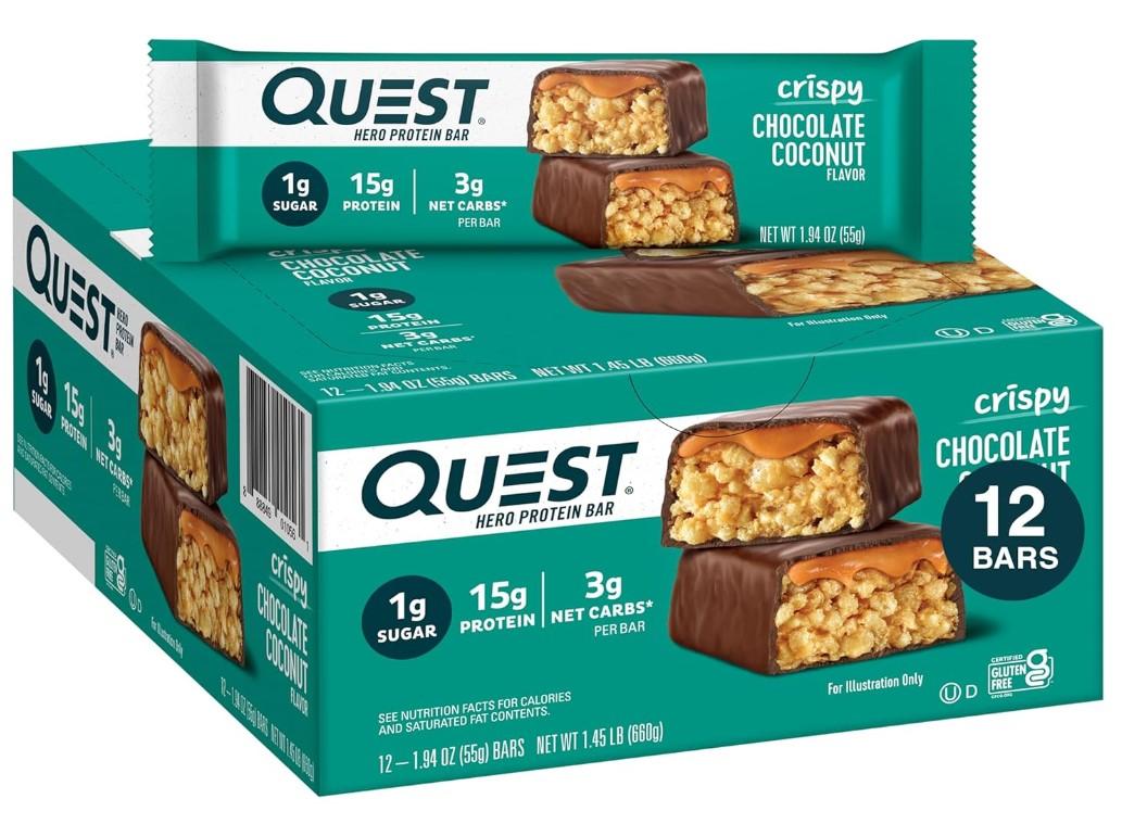 Quest Nutrition Crispy Chocolate Coconut Hero Protein Bar 12 Pack for $15.60