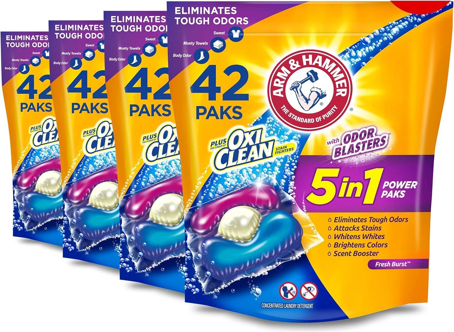 Arm and Hammer Plus Odor Blasters 5-in-1 Detergent 168 Pack for $22.84