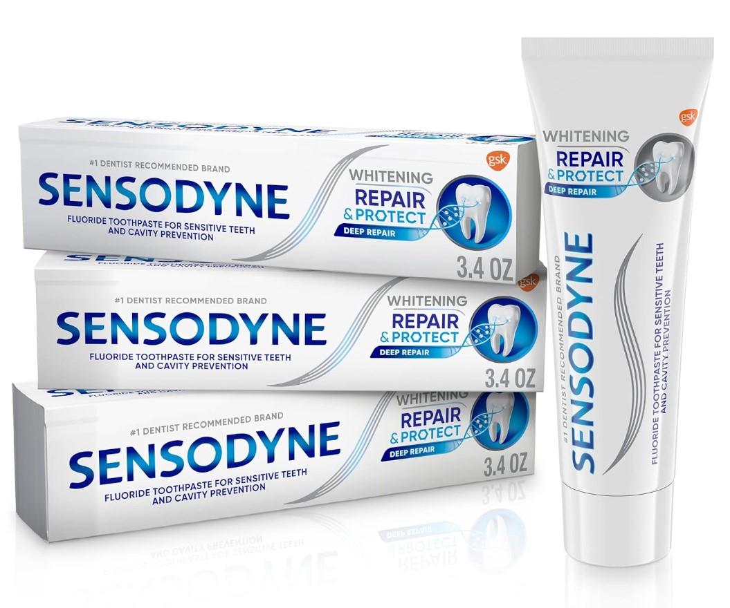 Sensodyne Repair and Protect Whitening Toothpaste 3 Pack with $2.80 Credit for $11.23