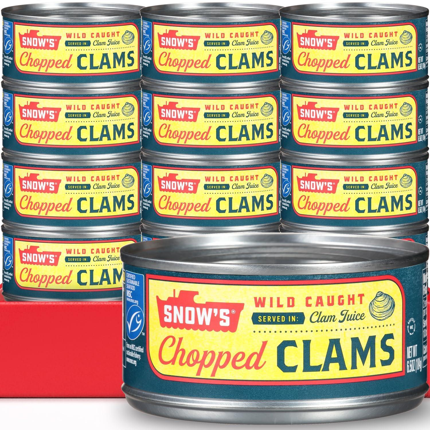 Snows Wild Clams Canned 12 Pack for $10.91