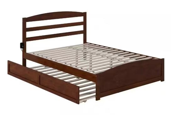 Warren W Walnut Queen Wood Frame with Twin XL Pull Out Bed for $389.81 Shipped