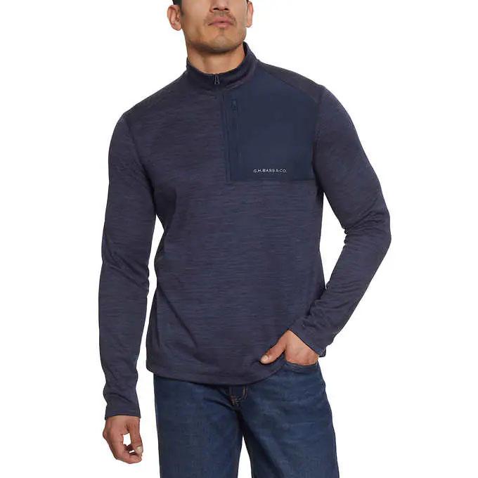 GH Bass Mens Quarter Zip Fleece Top 2 Pack for $13.98