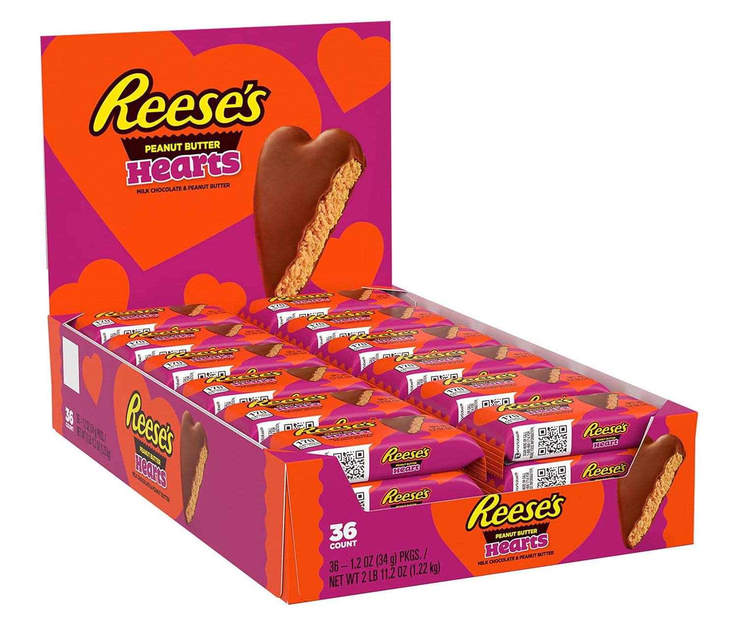 Reeses Milk Chocolate Peanut Butter Hearts 36 Pack for $23.03