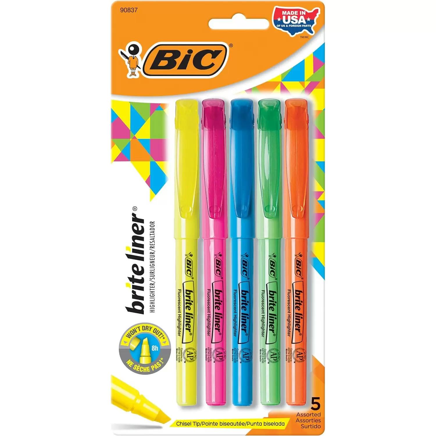 BIC Brite Liner Chisel Tip Highlighter for $1.19