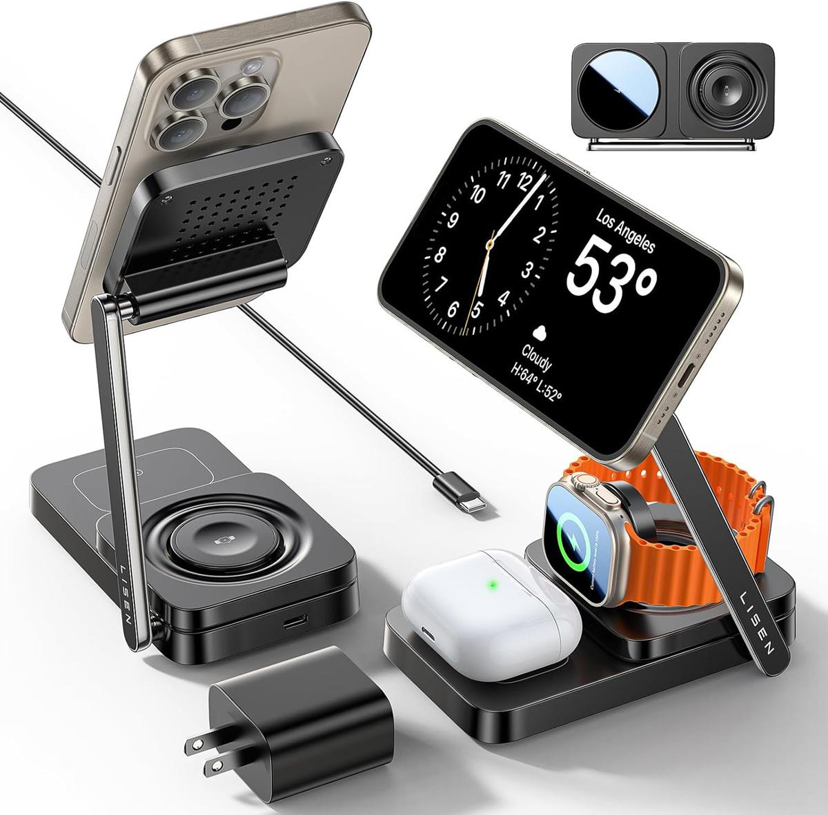 iPhone 3 in 1 Charging Station for Apple Magsafe Charger Stand for $44.99 Shipped