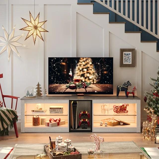 63in Bestier TV Stand Entertainment Center with LED Lights for $189.99 Shipped