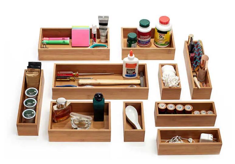 Seville Classics Bamboo Storage Box 10-Piece Organizer Set for $19.99 Shipped