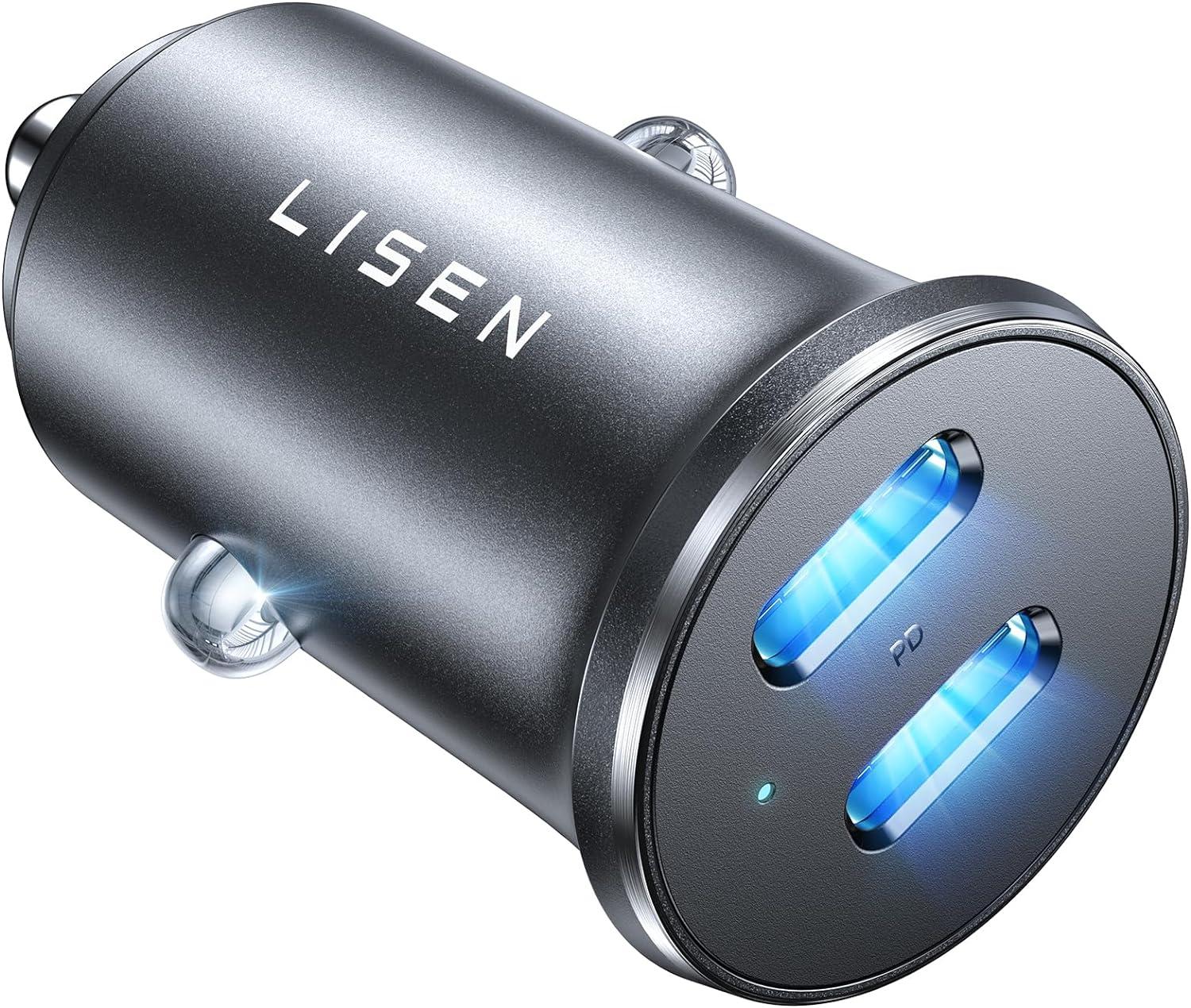 Lisen 90w 2-Port USB-C Car Charger Adapter for $6.71