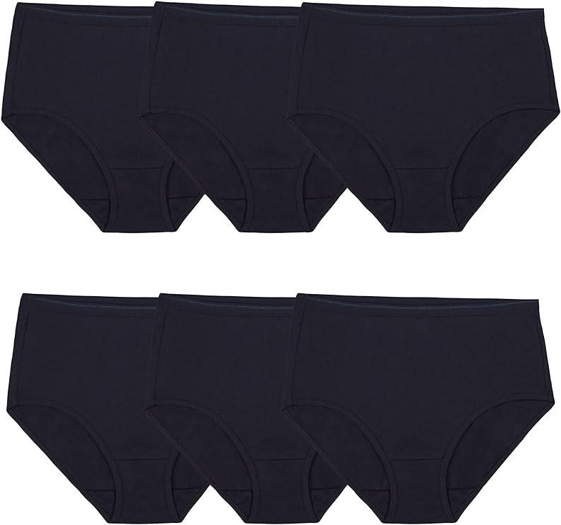 Fruit of the Loom Women's 6 Pack Cotton Brief Panties 