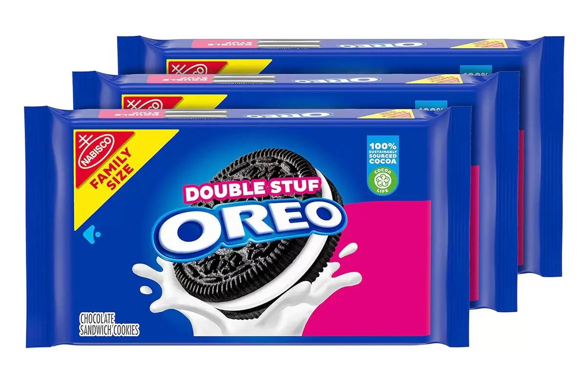 OREO Family Size Double Stuf Chocolate Sandwich Cookies 3 Pack for $7.78
