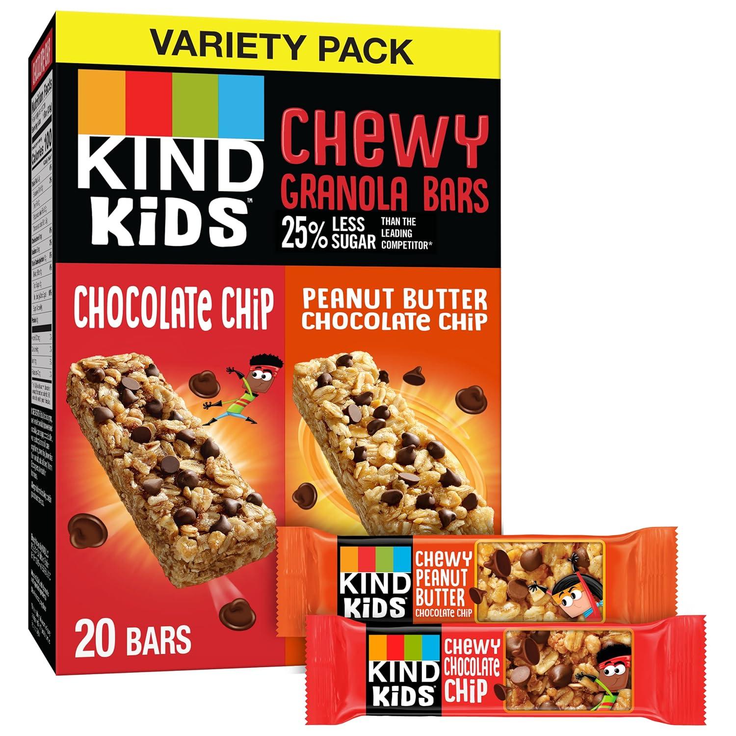 Kind Kids Chewy Granola Bars Chocolate Chip and Peanut Butter 20 Pack for $7.68