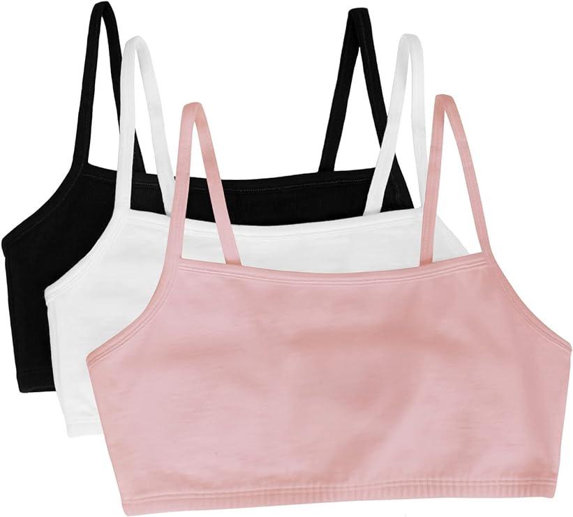 Fruit of The Loom Womens Spaghetti Strap Cotton Sports Bra 3 Pack for $6.56