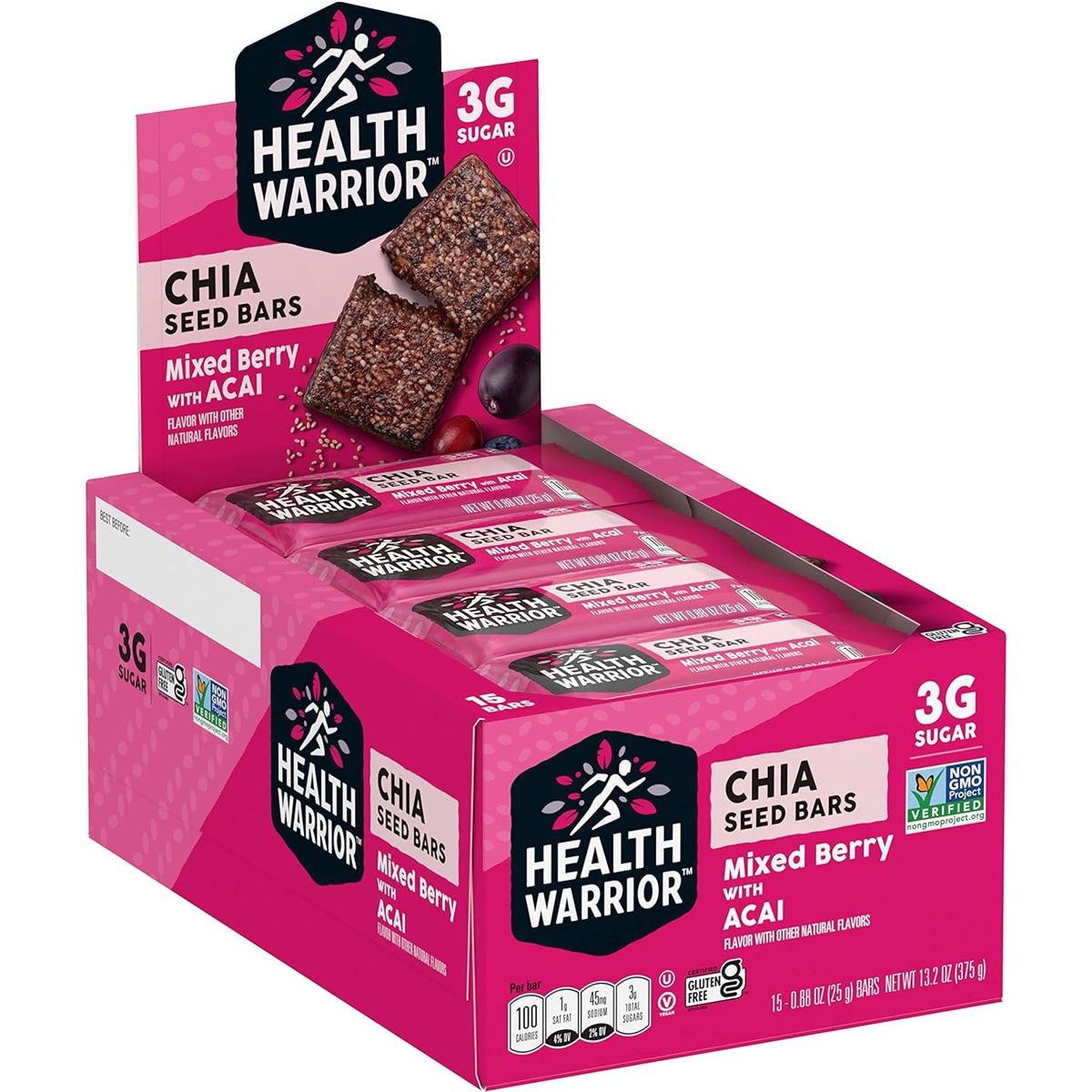 Health Warrior Chia Bars Acai Berry 15 Pack for $9.93