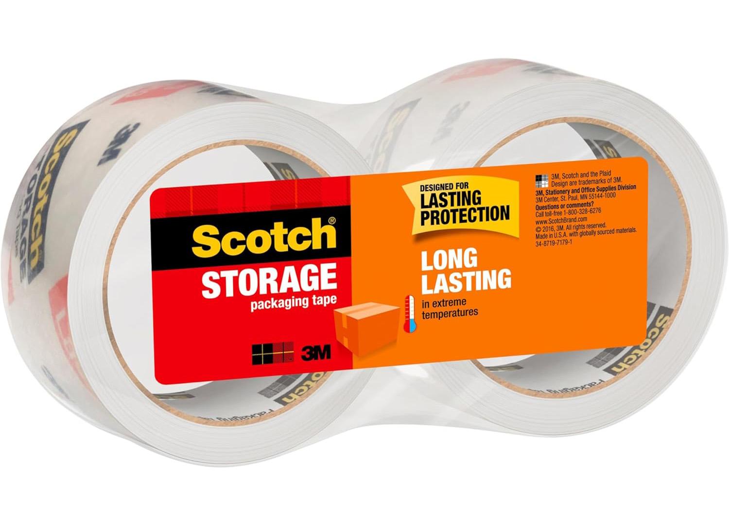 Scotch Long Lasting Strong Storage Packaging Tape 2 Pack for $3.33