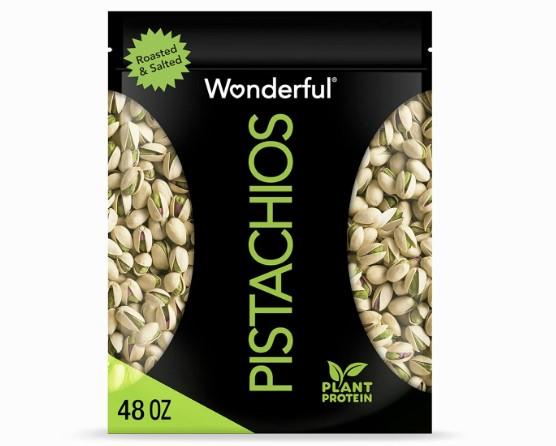 Wonderful Pistachios Roasted and Salted 48oz for $12.33