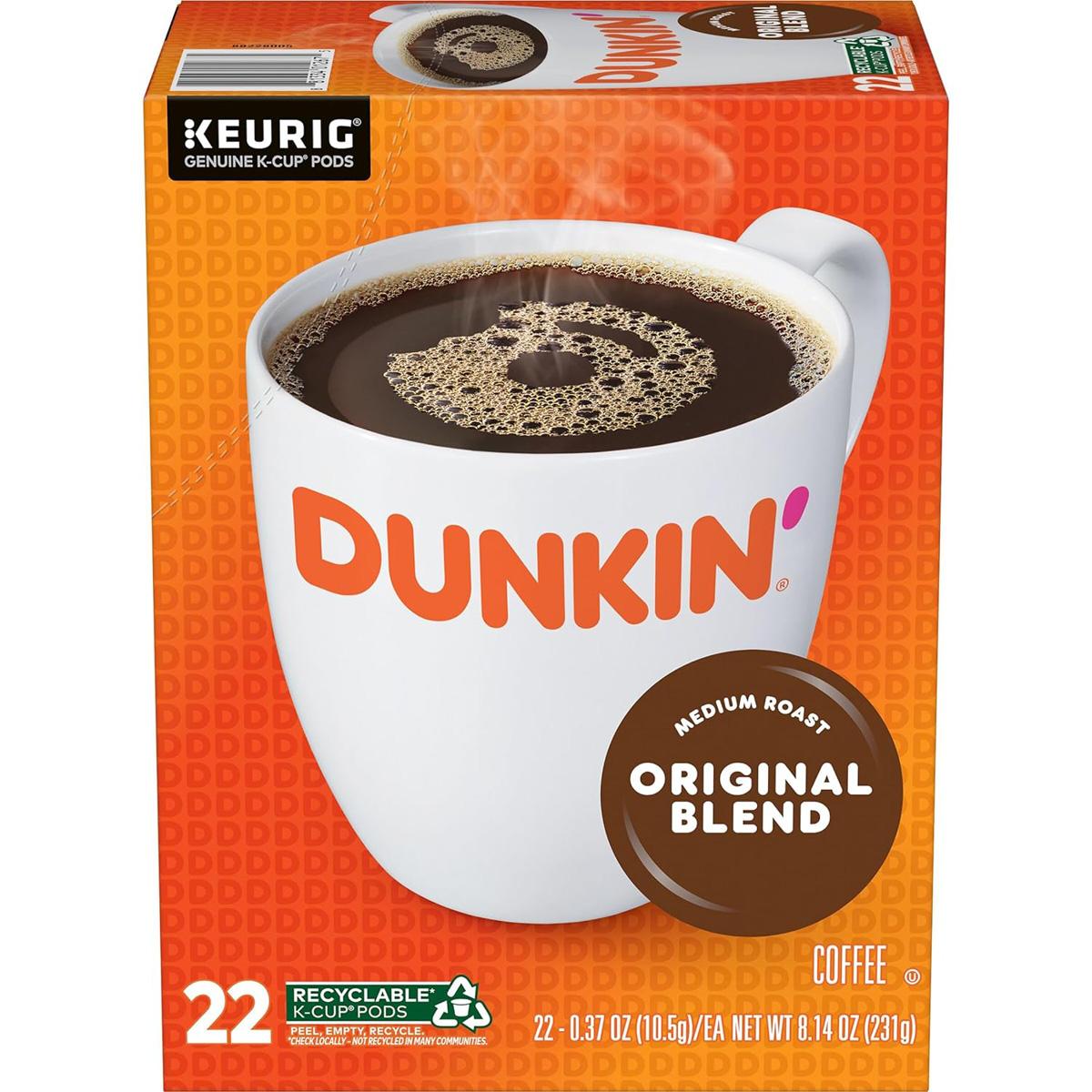 Keurig K-Cup Pods Dunkin Original Blend Medium Roast Coffee 88 Pack for $26.24