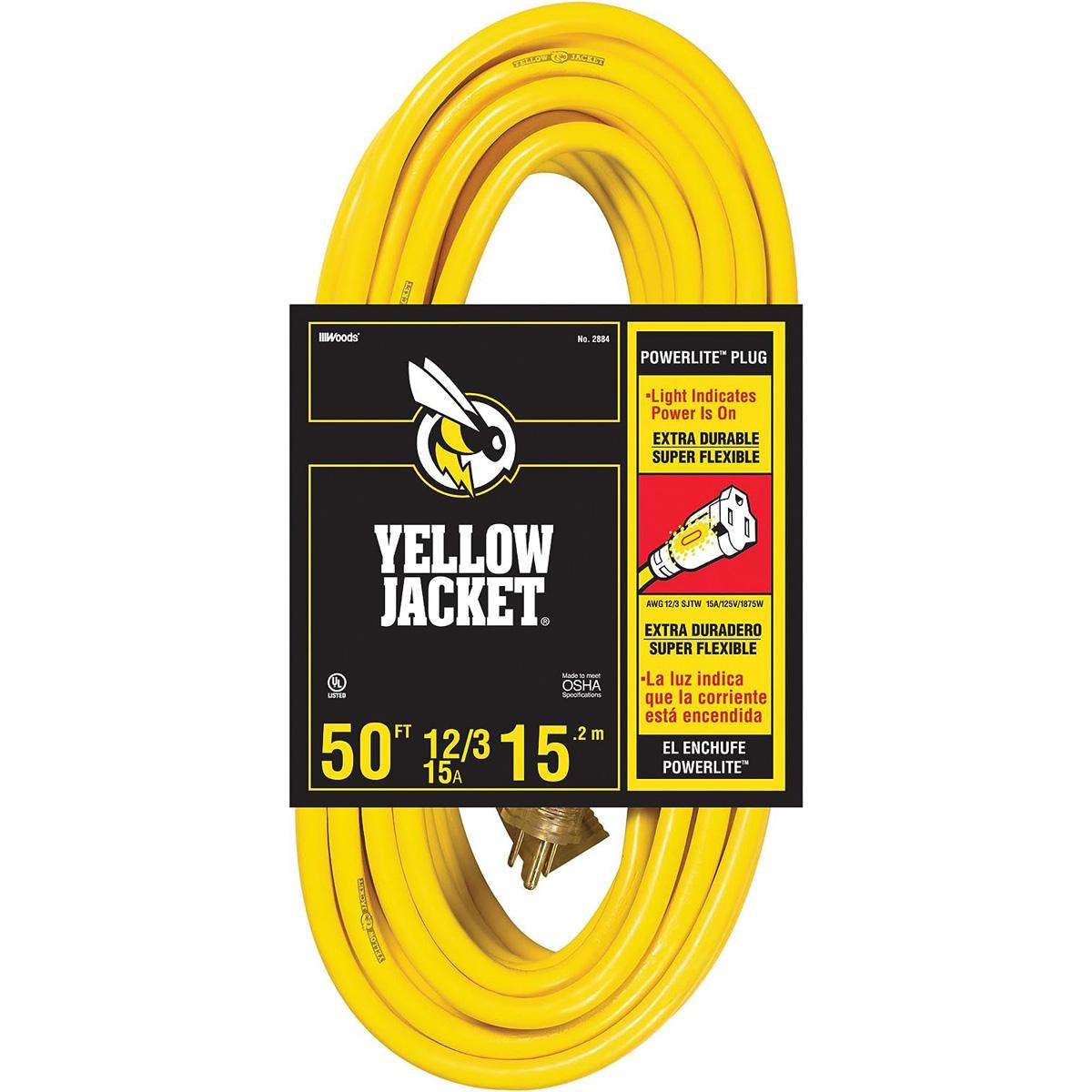50ft Yellow Jacket 15-Amp UL Listed Extension Cord for $29.99