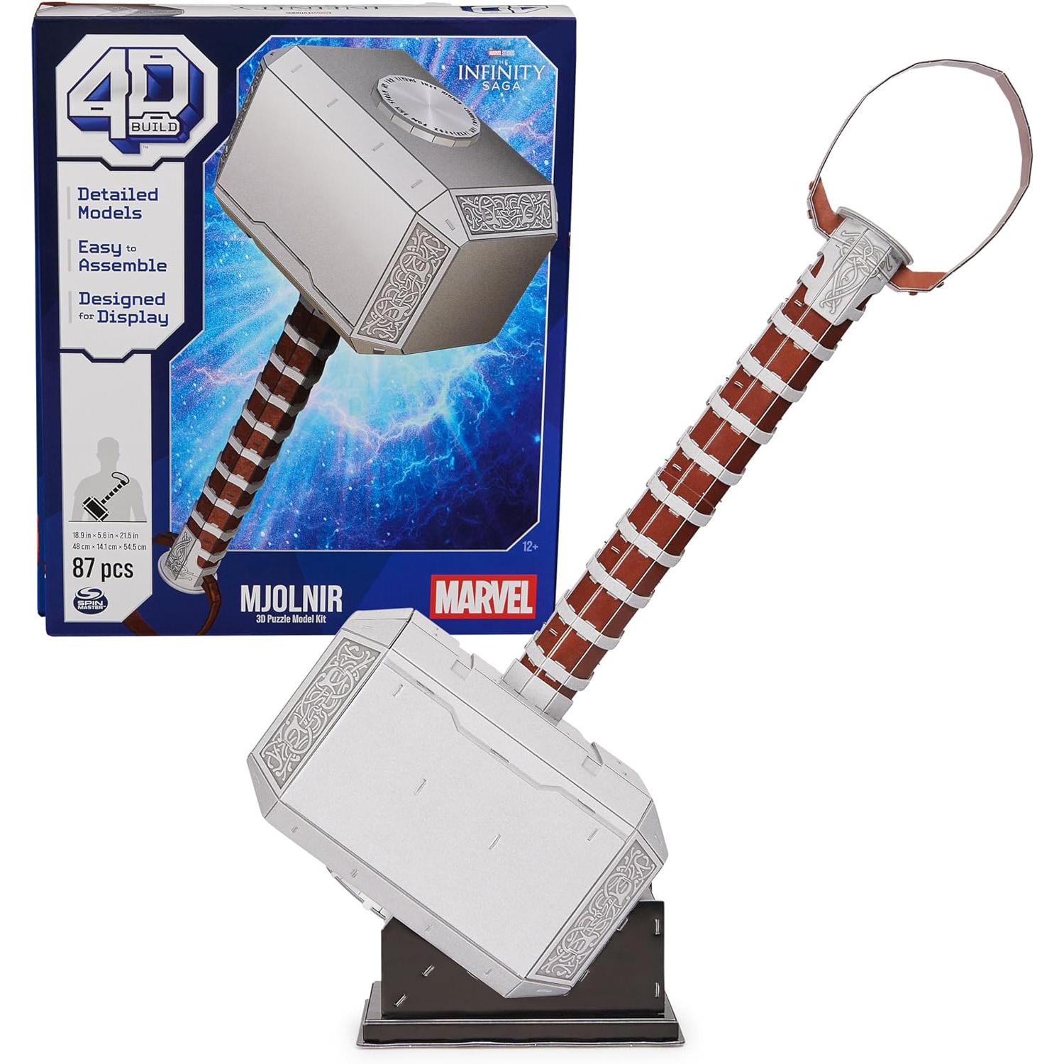 4D Build Marvel Mjolnir Thor Hammer 3D Puzzle Model Kit for $6.99