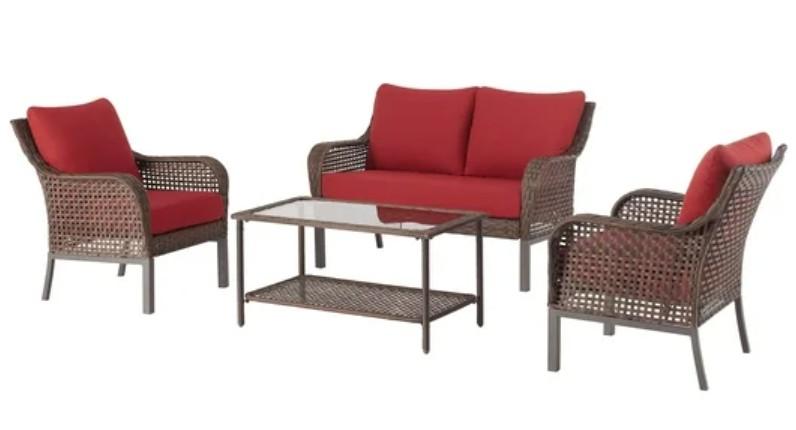 Mainstays Tuscany Ridge 4-Piece Wicker Outdoor Conversation Set for $197 Shipped