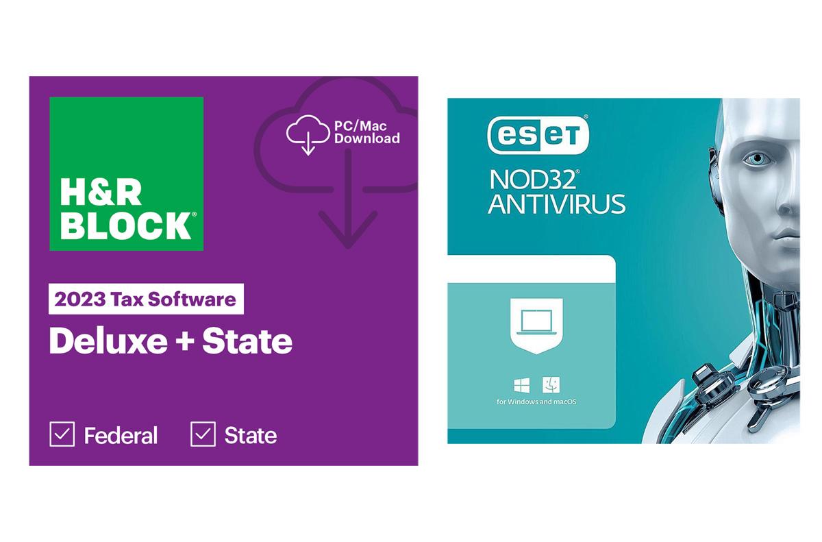 HR Block 2023 Deluxe and State with ESET NOD32 Antivirus for $19.99