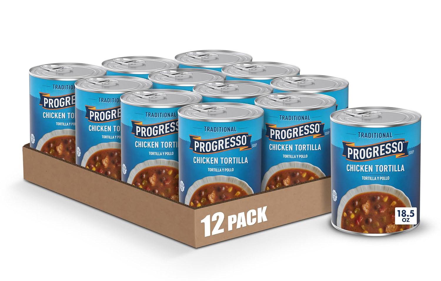 Progresso Traditional Canned Soup Chicken Tortilla 12 Pack for $19.79