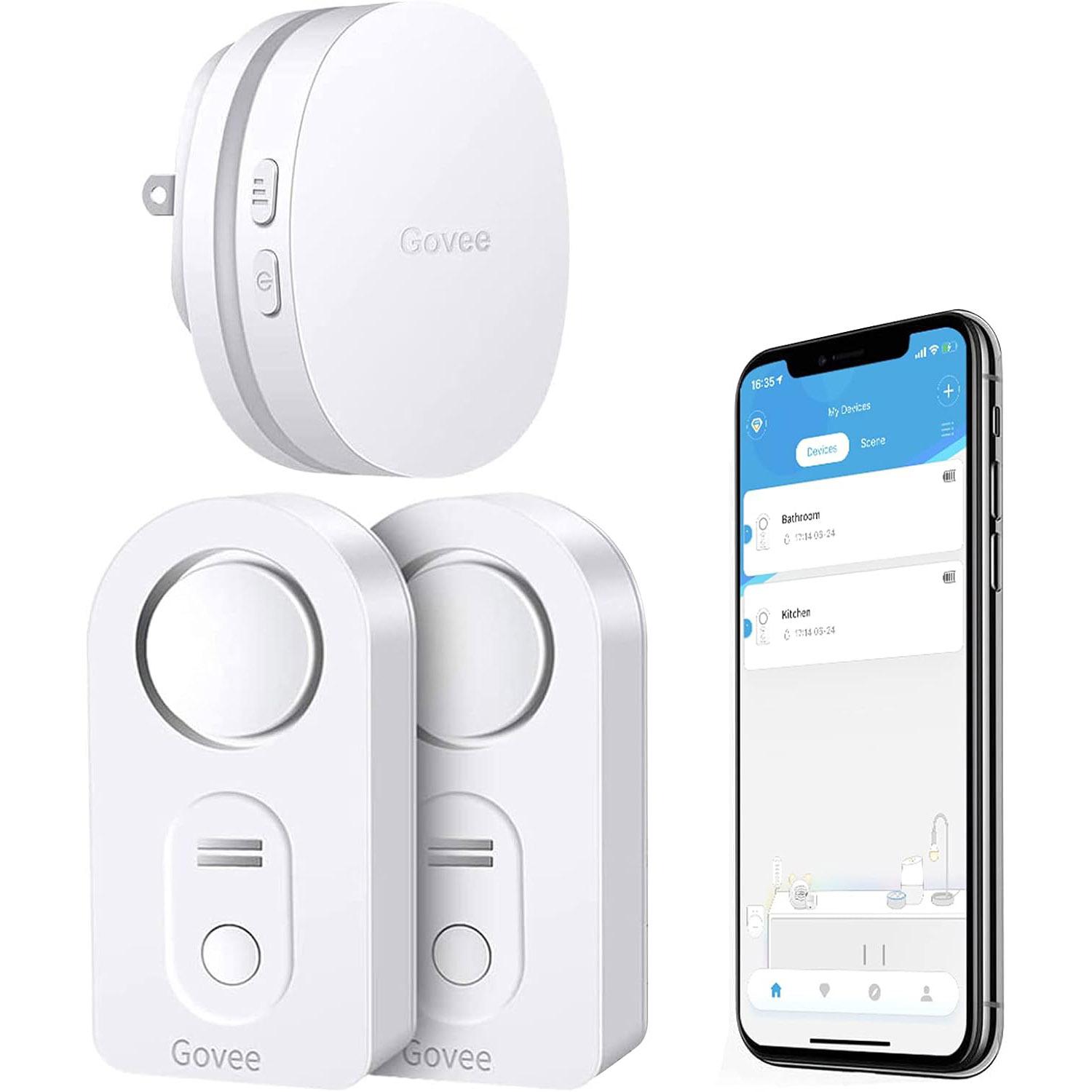 Govee Wi-Fi Water Sensors + Gateway 2 Pack for $19.72