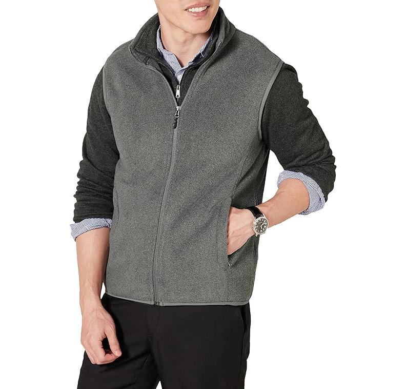 Amazon Essentials Full-Zip Polar Fleece Vest fir $7.40