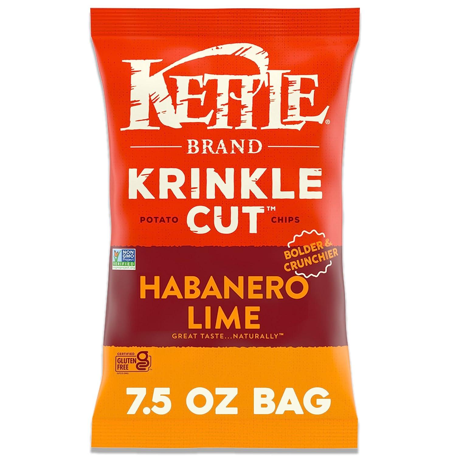 Kettle Brand Potato Chips Krinkle Cut Habanero Lime Kettle Chips for $3.39 Shipped