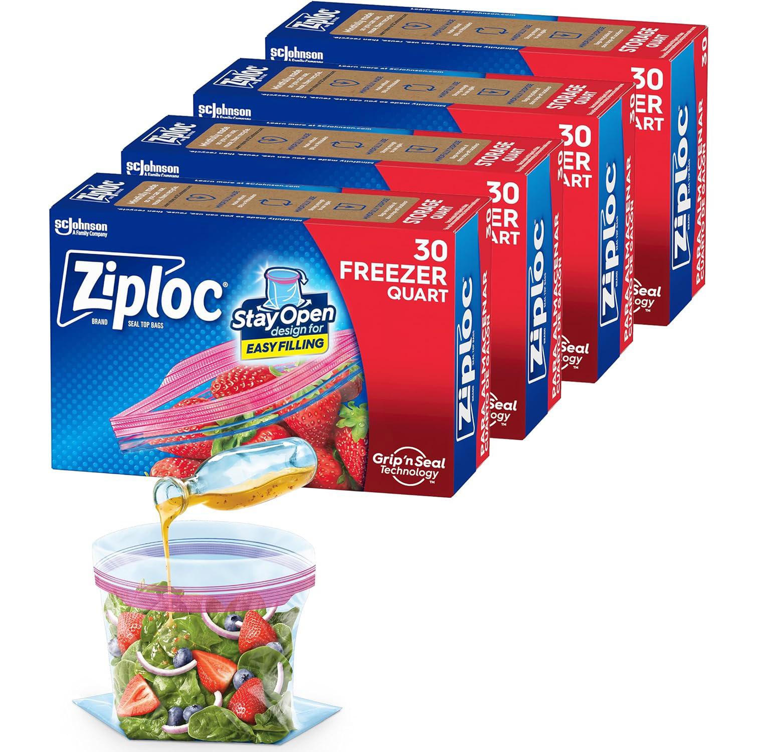 Ziploc Quart Food Storage Bags 30 Pack for $10.20 Shipped