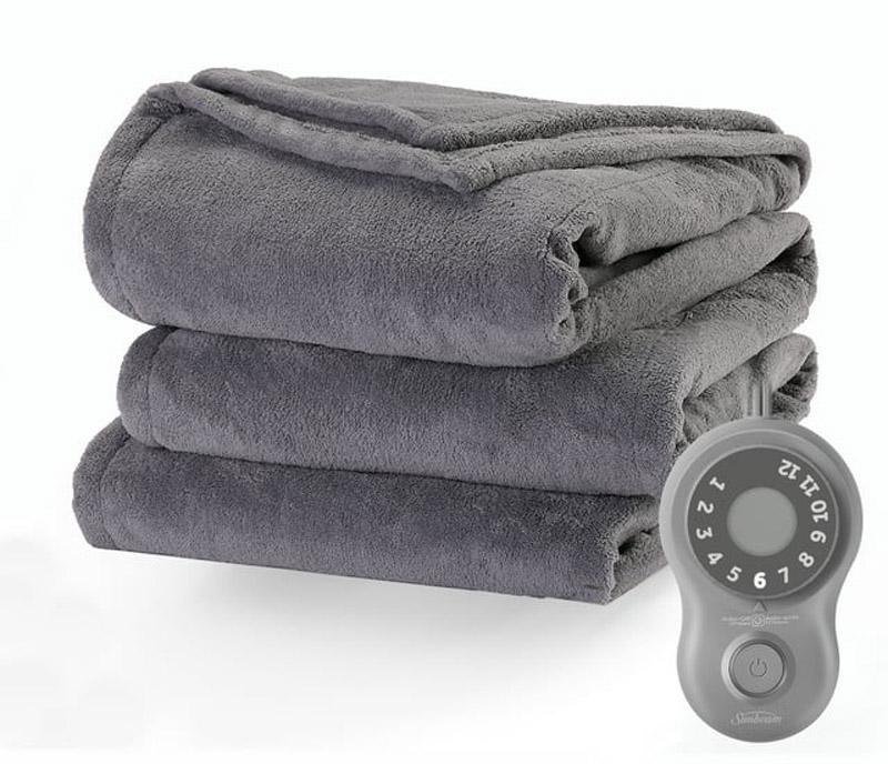 Sunbeam Microplush Electric Heated Blanket for $14.23