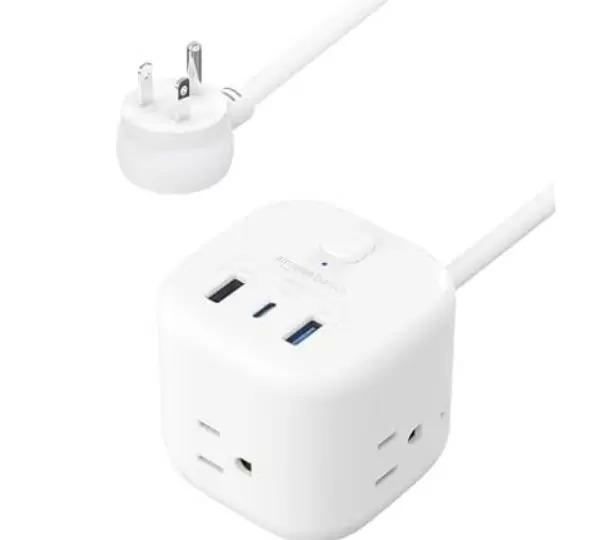 AmazonBasics Power Strip Cube 3 Outlet 3 USB Ports for $6.99