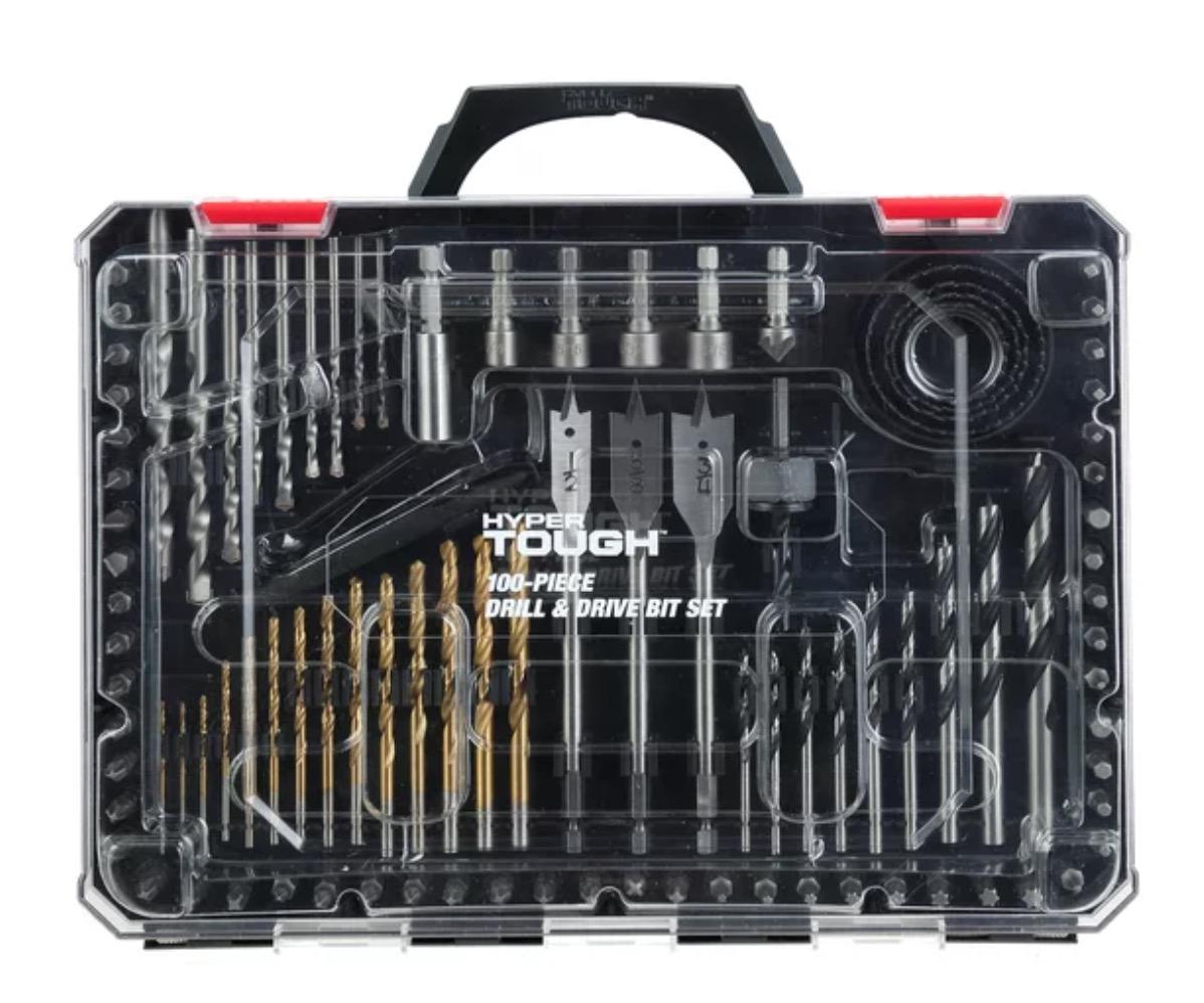 Hyper Tough Drill and Driver Bits Set 100-Piece for $12.88