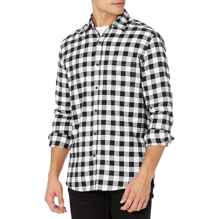 Amazon Essentials Cotton Long-Sleeve Flannel Shirt for $7.40