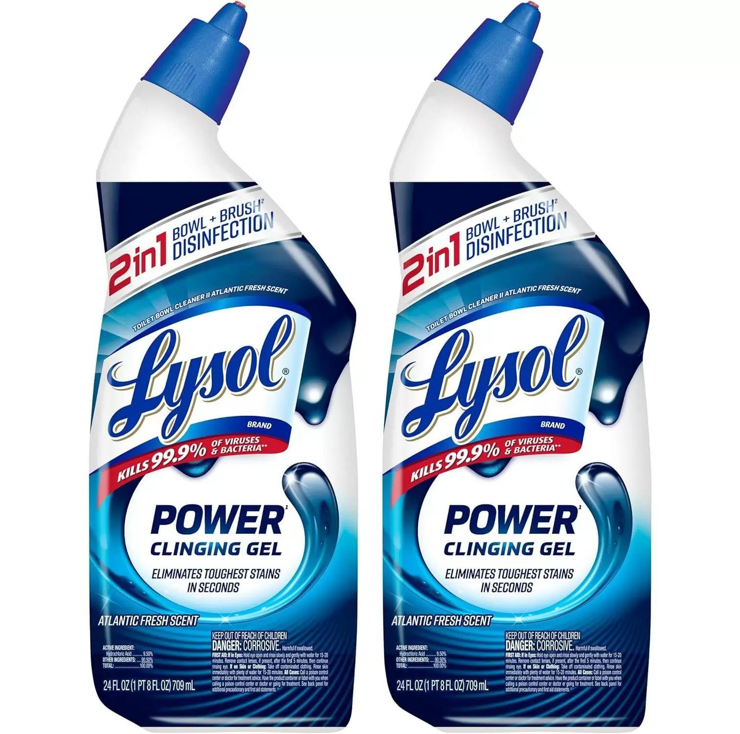 Lysol Power Toilet Bowl Cleaner Gel 2 Pack for $3.44