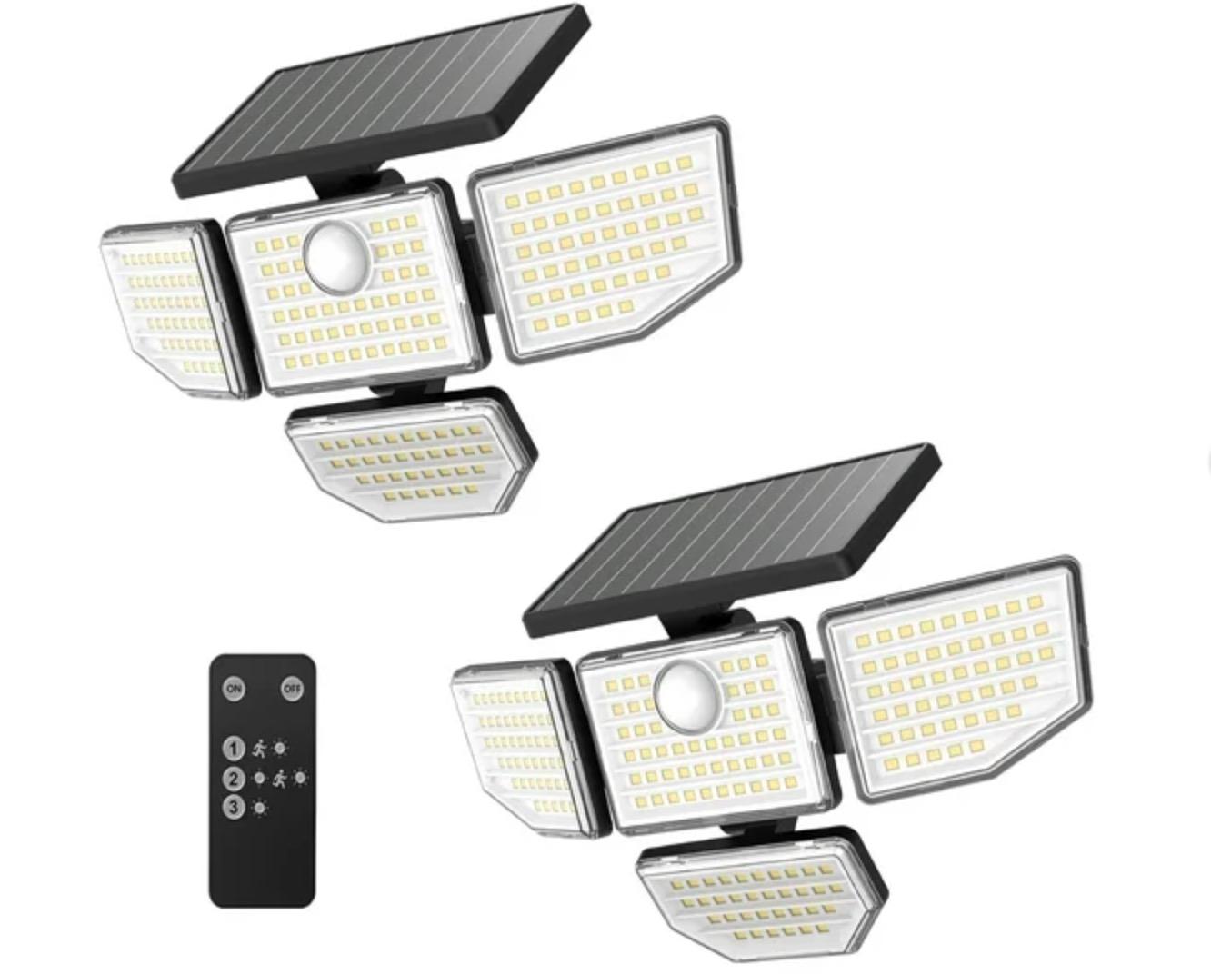 Hyper Tough Solar Motion 4-Head Adjustable LED Security Light for $15.87