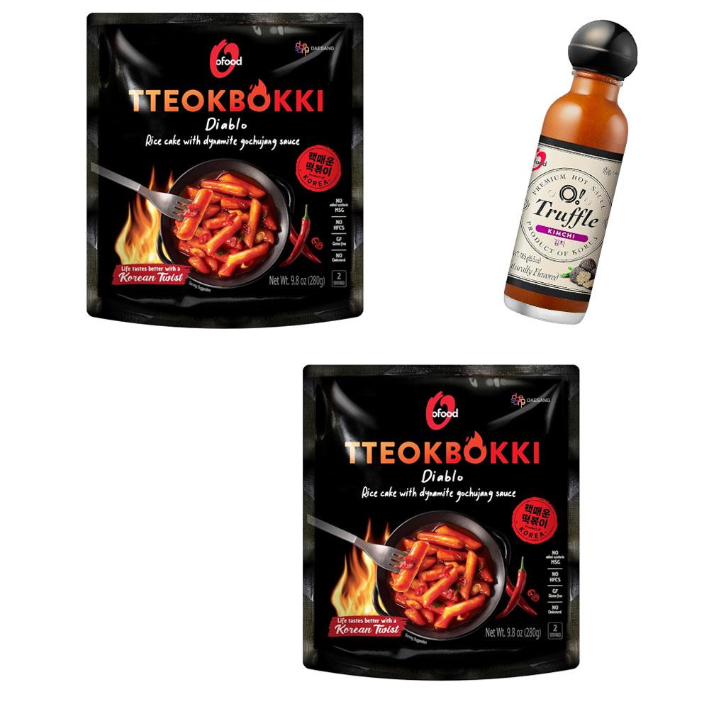 OFood Diablo Tteokbokki Spicy Korean Snack 2 Pack with Truffle Sauce for $6.99