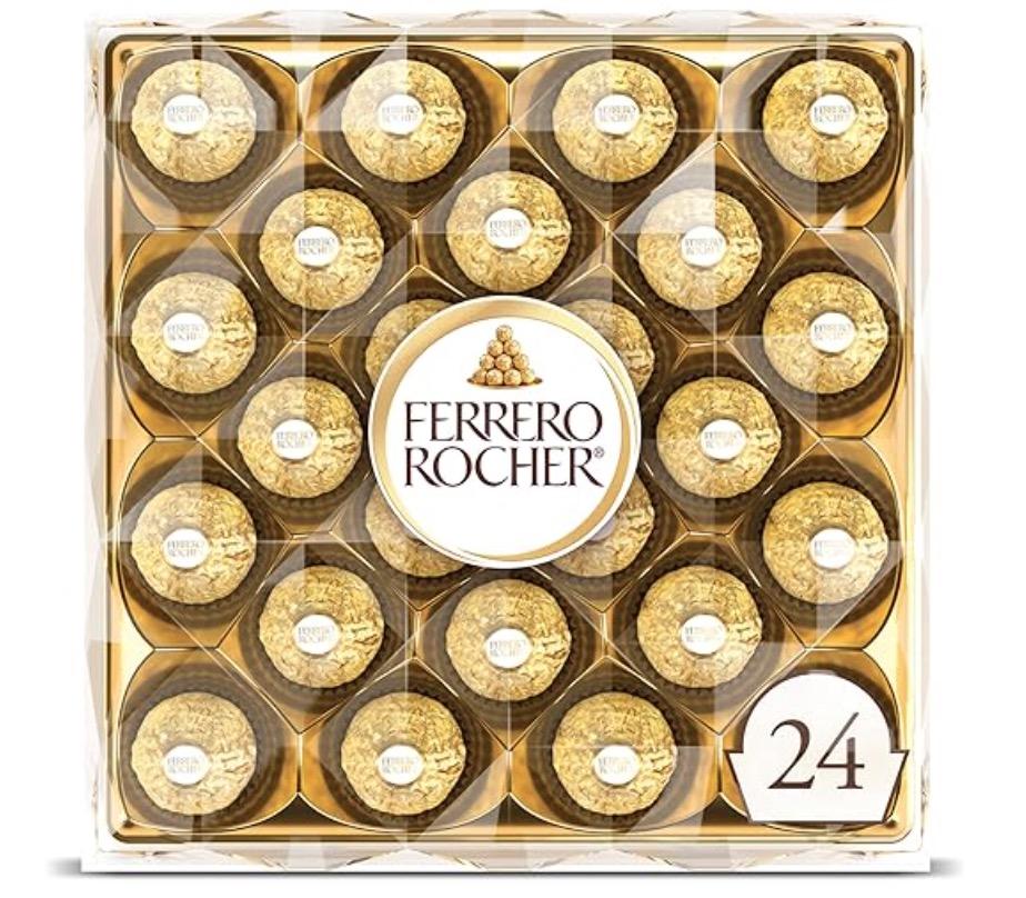 Ferrero Rocher Fine Hazelnut Chocolate Candy Gift Box 24 Pack for $6.83