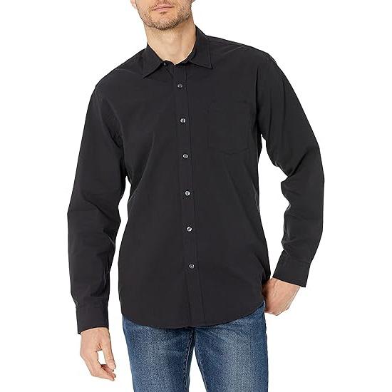 Amazon Essentials Men\'s Regular-Fit Long-Sleeve Casual Poplin Shirt for $8.30